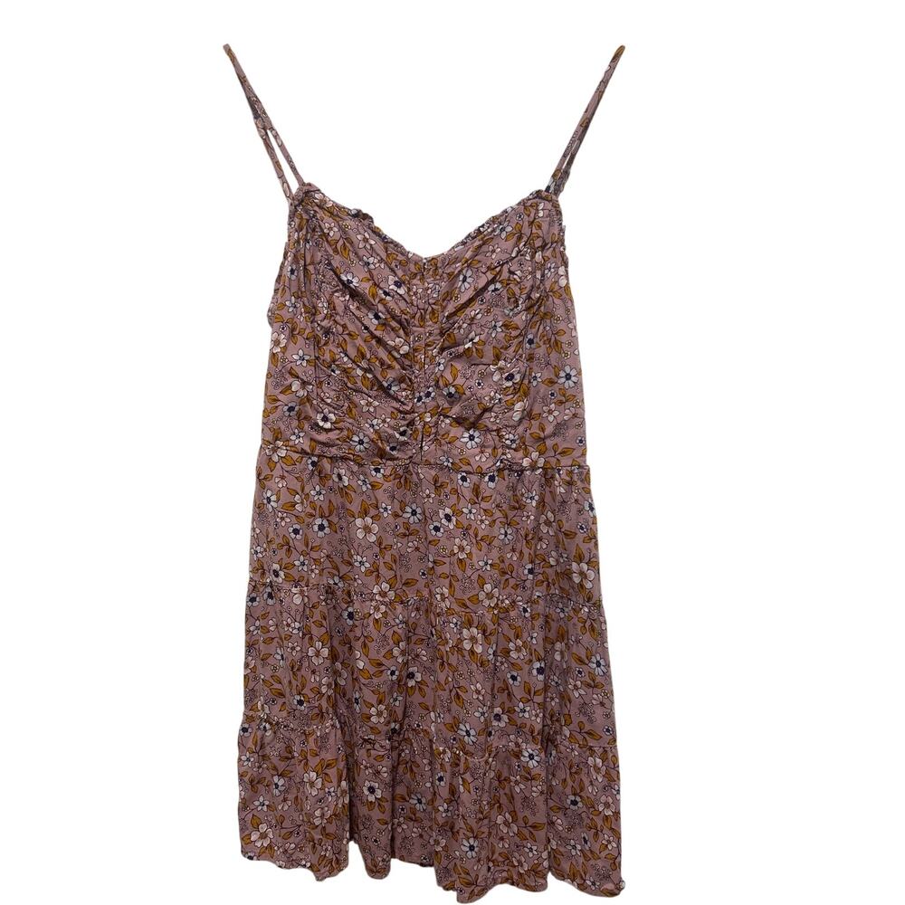 Aeropostale Y2K Pink Baby Doll Front Clips Floral Dress Medium